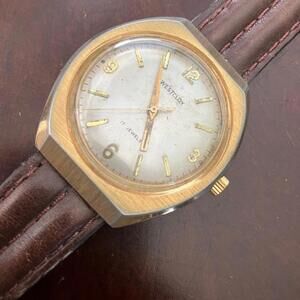 Westclox‎ Gold and Brown Men's Watch 36mm Rare